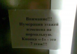 Нумерация этажей 