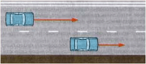 перестроение - скорость позади идущего в соседнем ряду автомобиля больше вашей