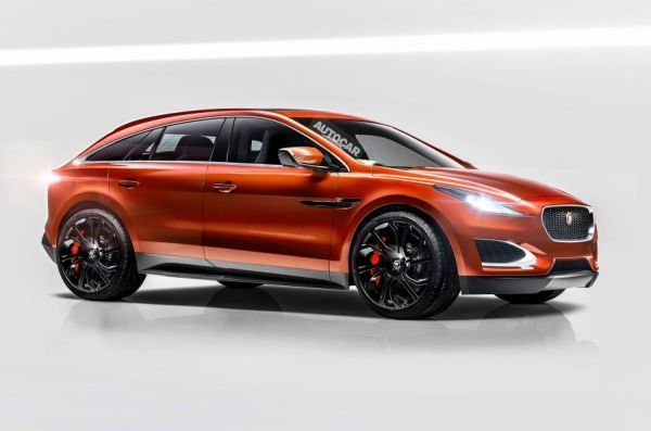 Эскиз первого электрокроссовера Jaguar от дизайнеров издания Autocar