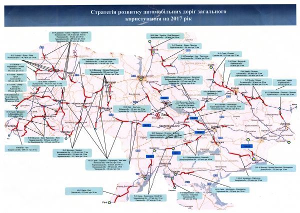 «Укравтодор» определился с ключевыми дорогами для ремонта в 2017 году